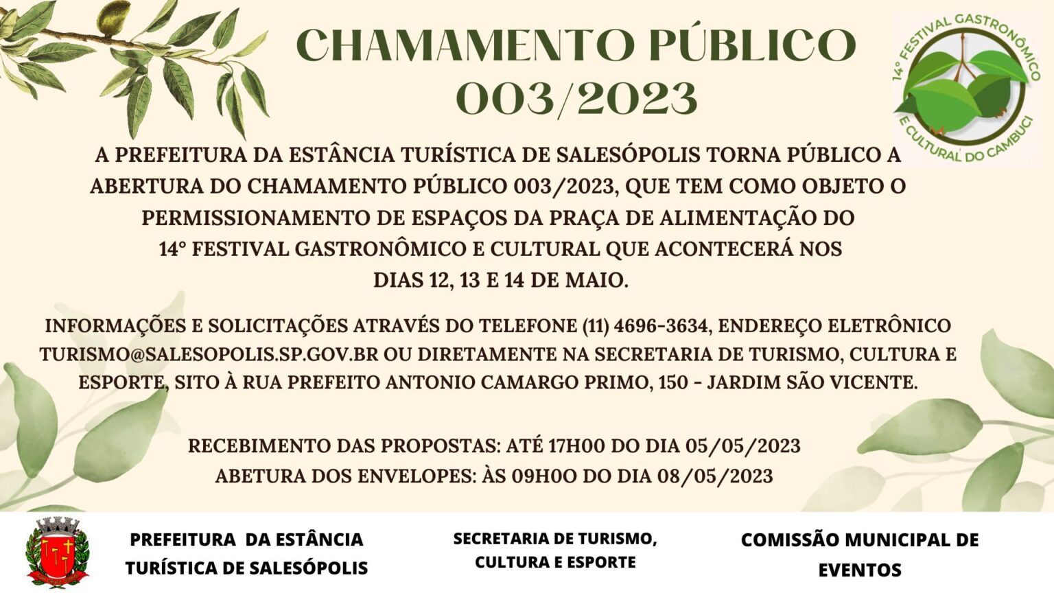 Edital De Chamamento Para Credenciamento De Autorização De Uso A Título Precário E Oneroso 7296